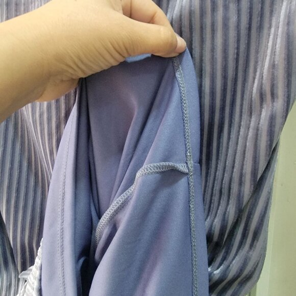 ✨Forever 21 Size S Women's Velvet Scoop Back striped party dance Dress Purple - Picture 6 of 7